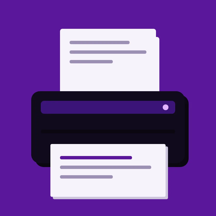 Impresora con una hoja saliendo